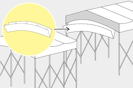 ジャバラテントの連結用屋根幕