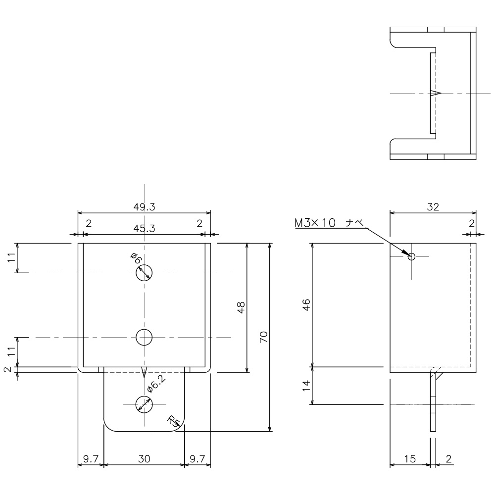 GTZ/ステン壁付ソケット 寸法図