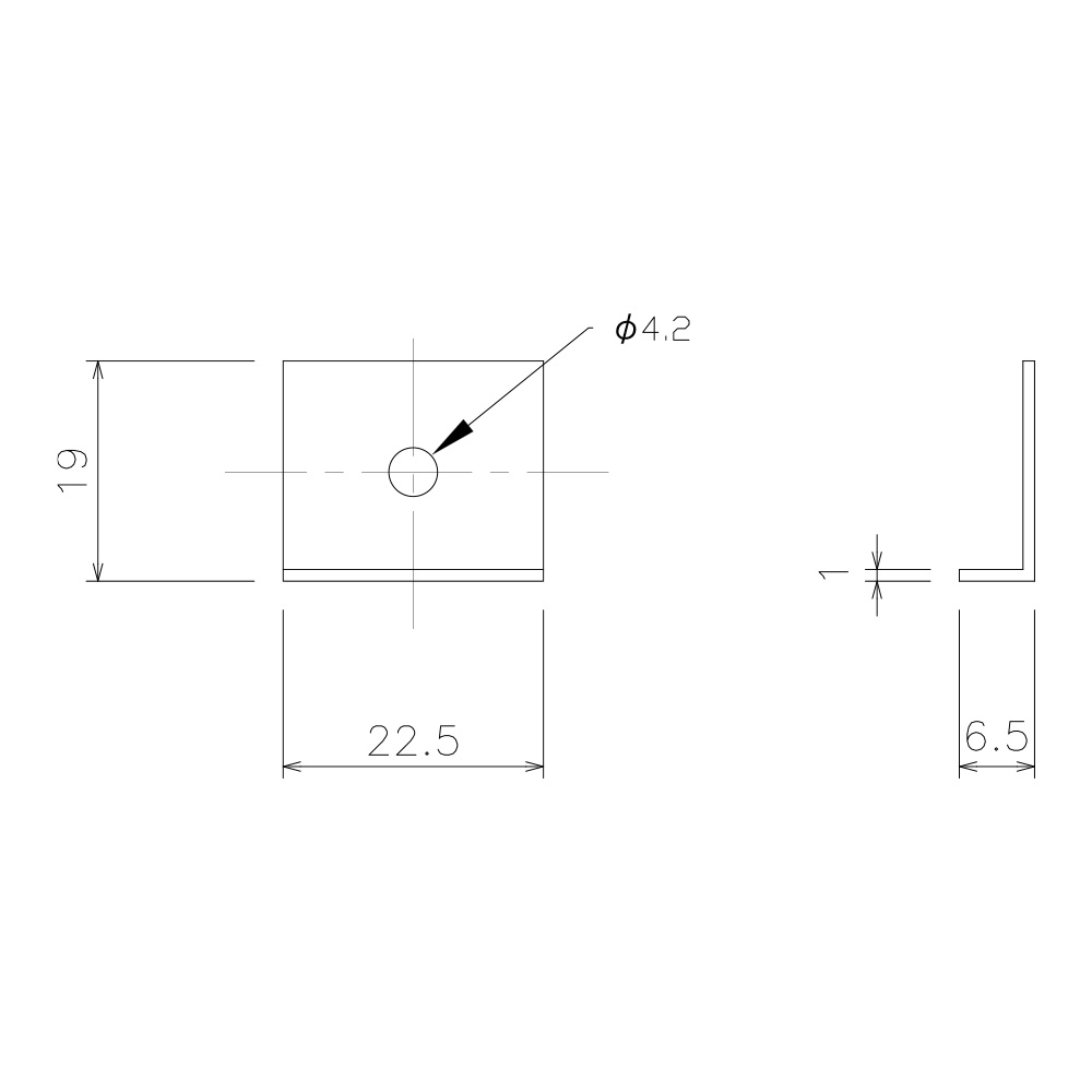 間仕切MGベルト止金具 寸法図