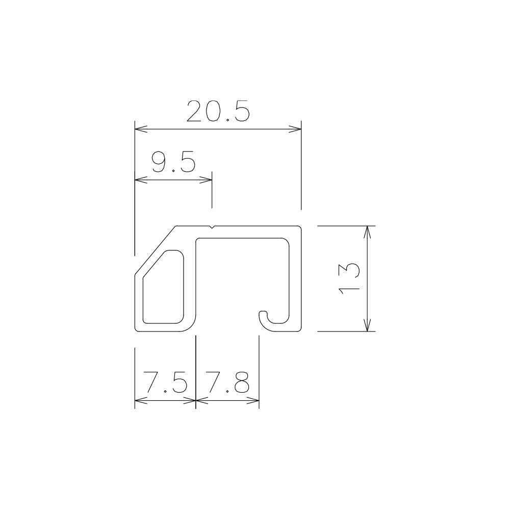 間仕切ネットBOXバー 寸法図
