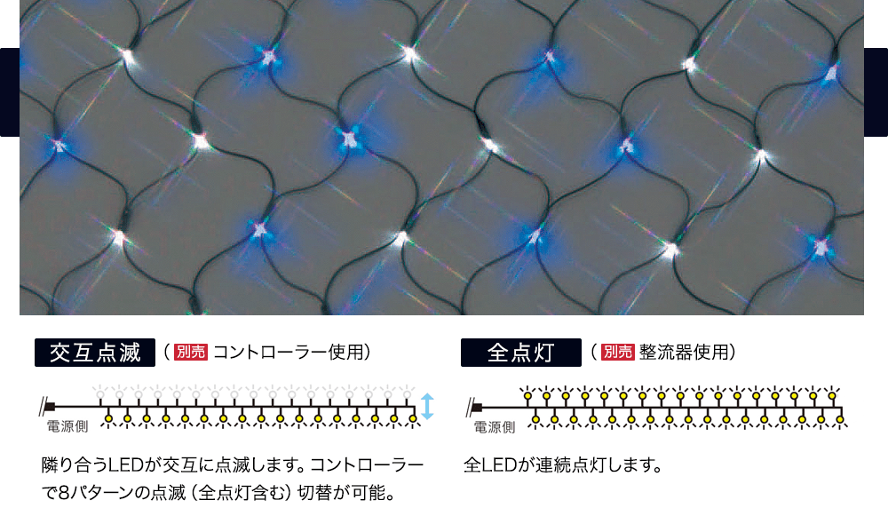 LEDイルミネーションクロスネット仕様