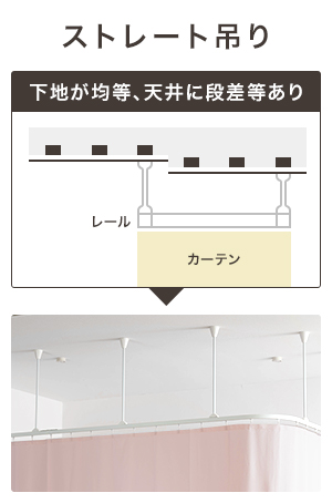 カーテンレール 取り付け方・吊り棒 ストレート